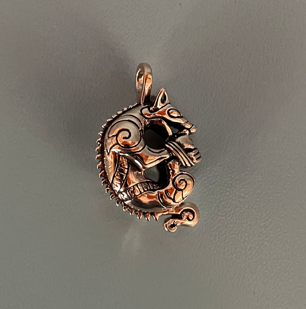 Fenrir Viking Wolf Pendant with Runes