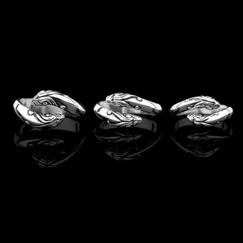 Silver Two-Headed Viking  Serpent Ring