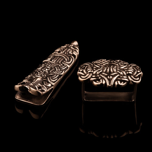 Viking Buckle Set With Two Wolf Heads from Gotland