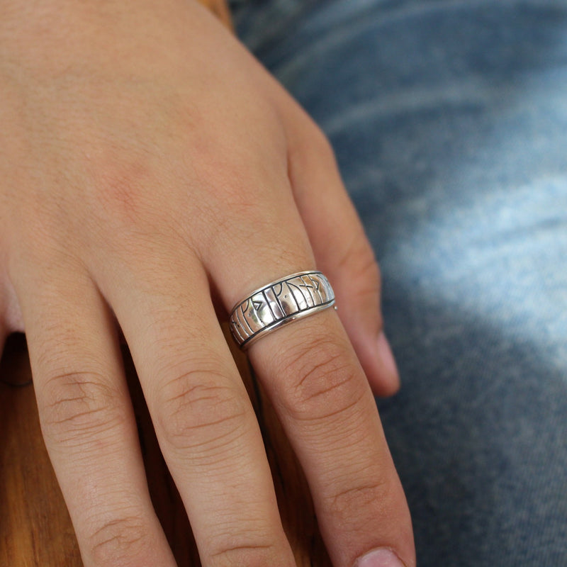 Love Rune Ring Viking Rune Ring with Love Rune invocation Spell – Northan Viking Silver