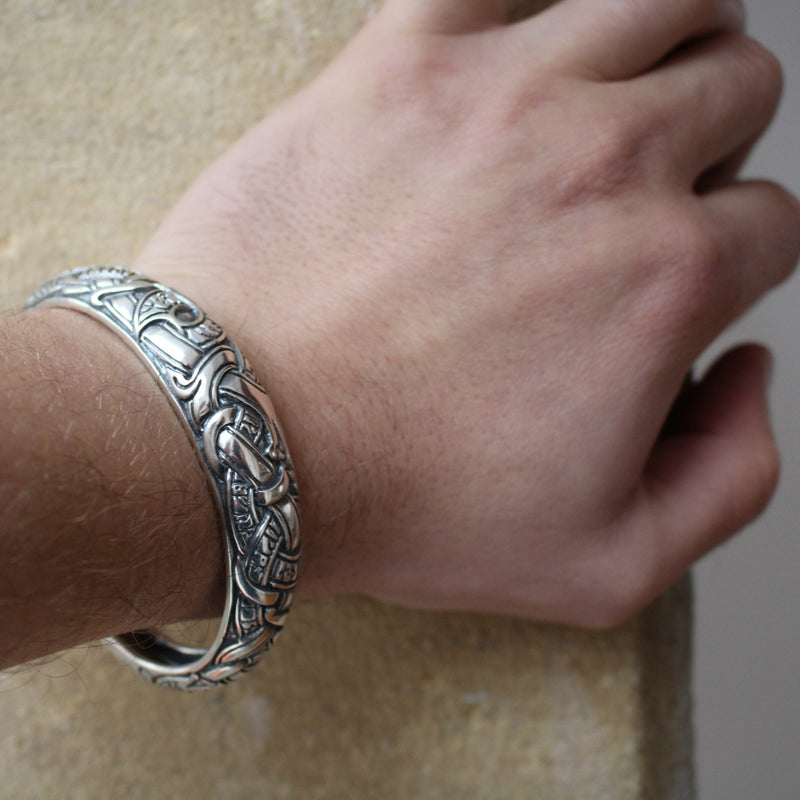 Viking Dragon Armring With Runes