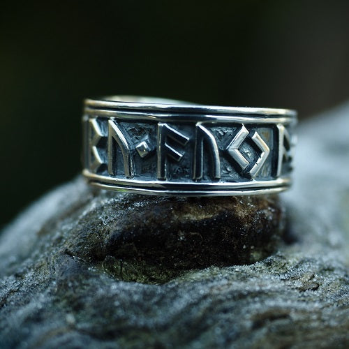 Viking Rune Ring Old Norse I give good luck Ring of Protection Havamal ...