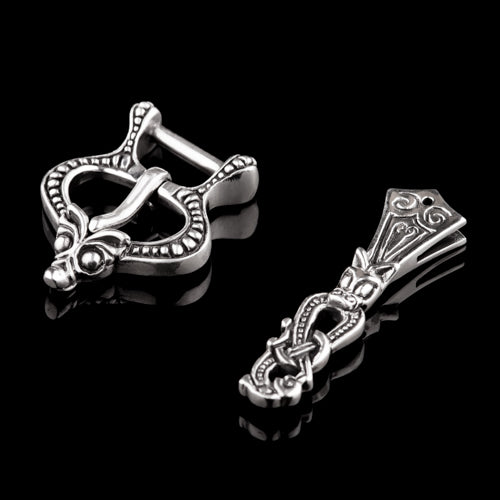 Viking Buckle Set with Wolf Head