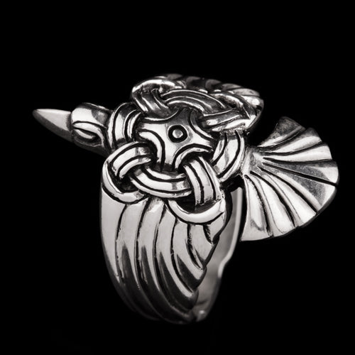 Winged Viking Raven Ring