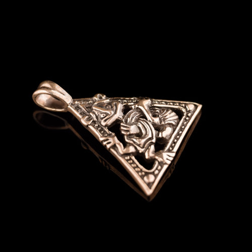 Triangular Gripping Beast Pendant