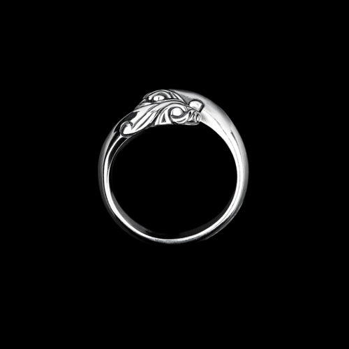 Silver Two-Headed Viking  Serpent Ring