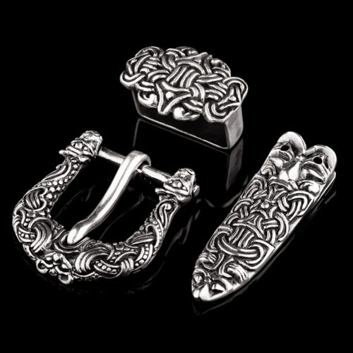 Viking Buckle Set With Two Wolf Heads from Gotland