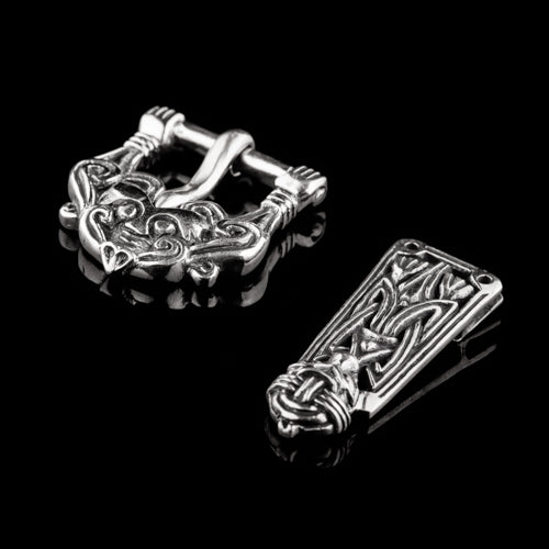 Viking Buckle Set With Wild Boar Mask in Borre Style