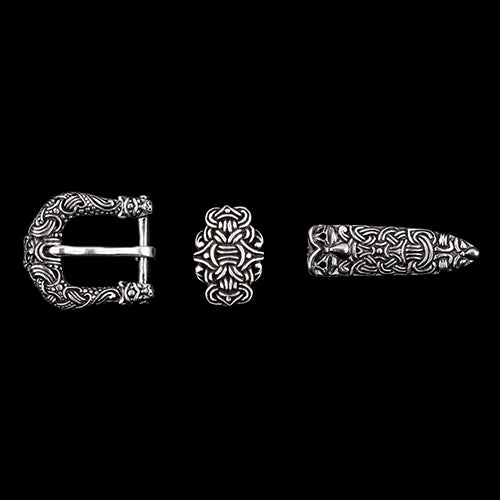 Viking Buckle Set With Two Wolf Heads from Gotland