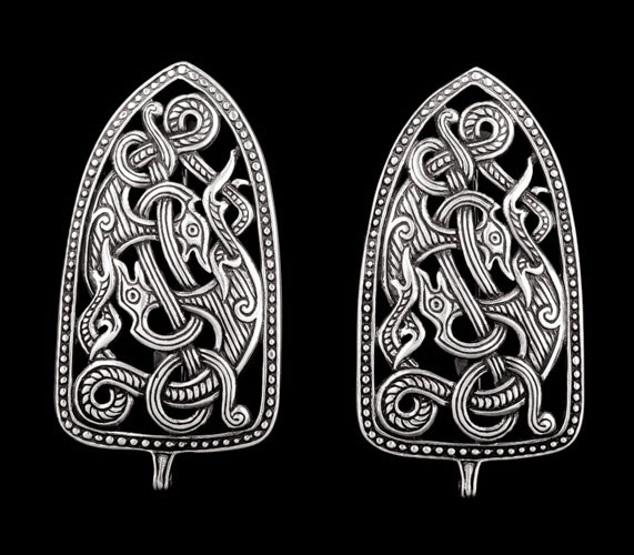 Viking Strap End Brooches in Jelling Style
