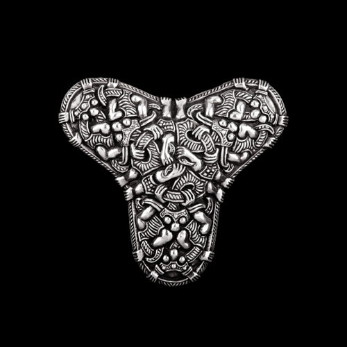 Large Trefoil Brooch With Gripping Beasts