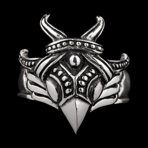 Viking Raven Head Ring