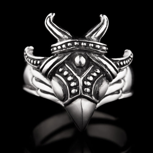 Viking Raven Head Ring
