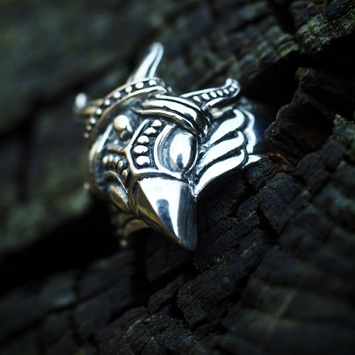 Viking Raven Head Ring