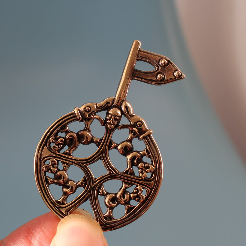 Viking Key With Four Gripping Beasts