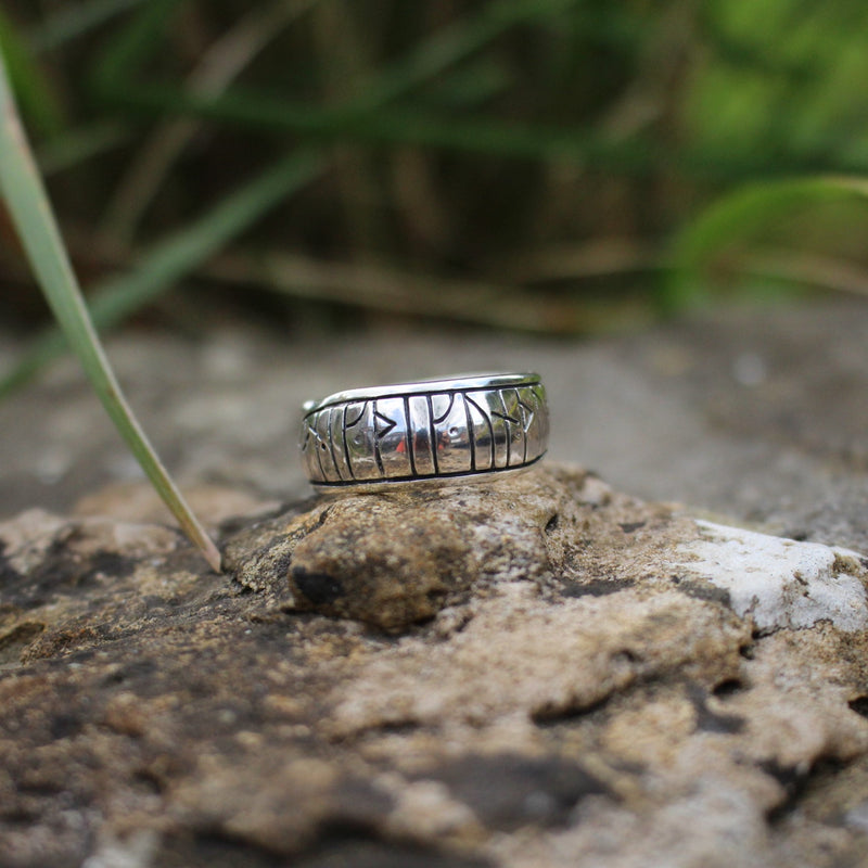 Love Rune Ring Viking Rune Ring with Love Rune invocation Spell – Northan Viking Silver