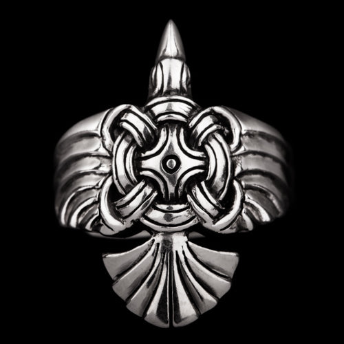 Winged Viking Raven Ring