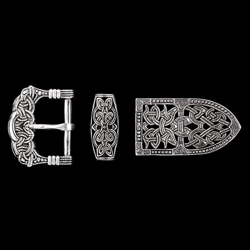 Viking Buckle Set With Wild Boar Mask in Borre Style